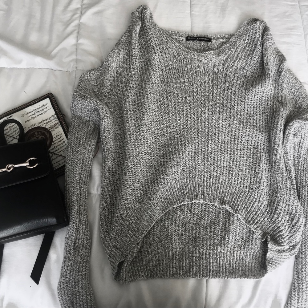Brandy Melville V-Neck/ Offshoulder Sweater
